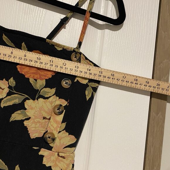 Y2K Xhilaration VNTG Dress Size S Black Floral Spaghetti Strap Fairy Grunge Sz S - Picture 8 of 9